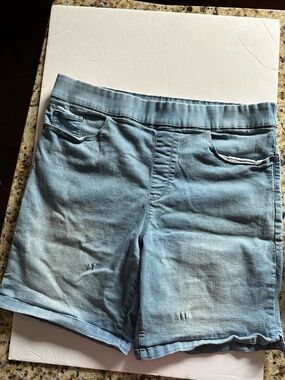 DKNY Light Blue Stretch Denim Shorts